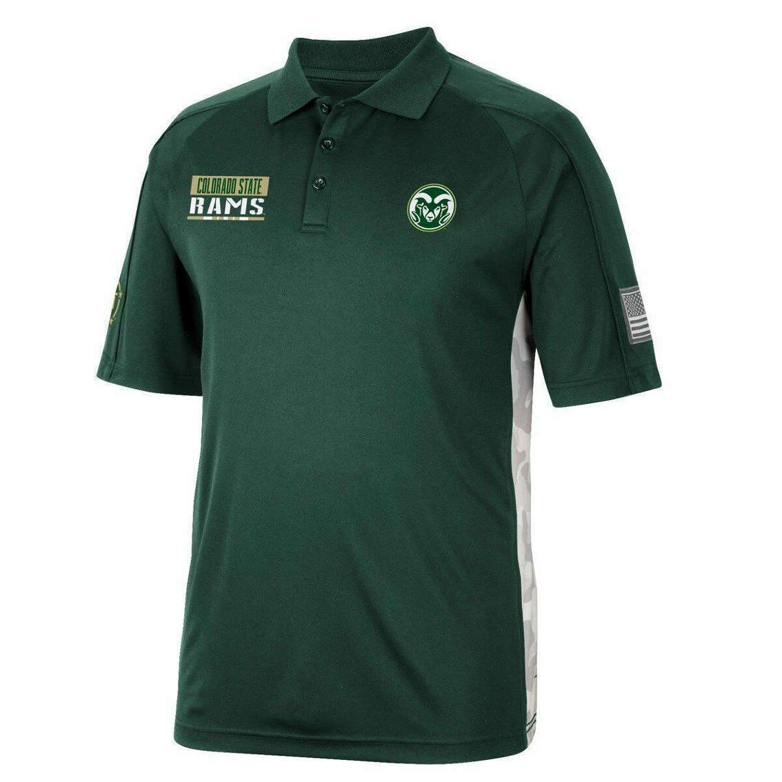 Colosseum Men's Green Colorado State Rams OHT Military Appreciation Snow Camo Polo 3 Colosseum Men's Green Colorado State Rams OHT Military Appreciation Snow Camo Polo - Image 3