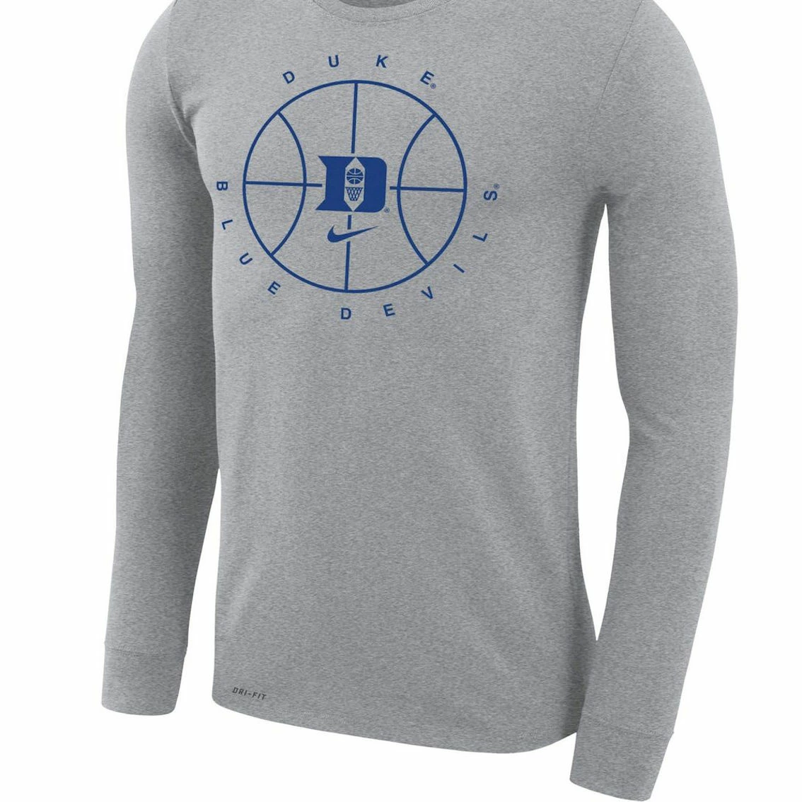 Men's Nike Heathered Gray Duke Blue Devils Basketball Icon Legend Performance Long Sleeve T-Shirt 3 Men's Nike Heathered Gray Duke Blue Devils Basketball Icon Legend Performance Long Sleeve T-Shirt - Image 3