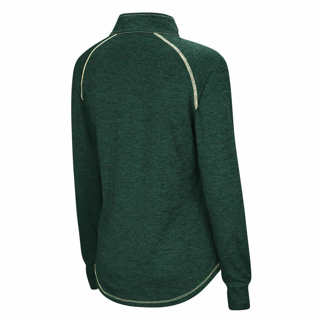 Women's Colosseum Heathered Green Colorado State Rams Bikram Raglan Quarter-Zip Jacket 4 Women's Colosseum Heathered Green Colorado State Rams Bikram Raglan Quarter-Zip Jacket - Image 4
