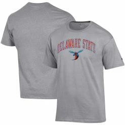 Men's Champion Gray Delaware State Hornets Arch Over Logo T-Shirt