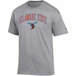 Men's Champion Gray Delaware State Hornets Arch Over Logo T-Shirt -Pro Standard Shop DSCO1148312077 1927 ALT2