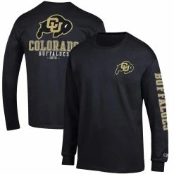Men's Champion Black Colorado Buffaloes Team Stack Long Sleeve T-Shirt