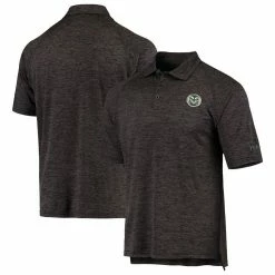 Colosseum Men's Heathered Black Colorado State Rams Logo Down Swing Polo