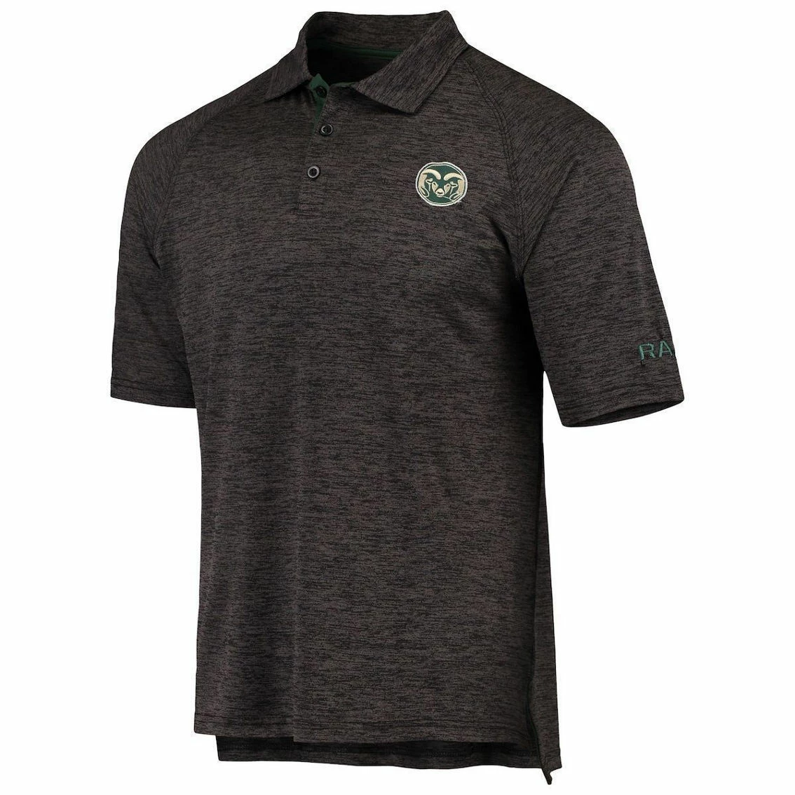 Colosseum Men's Heathered Black Colorado State Rams Logo Down Swing Polo 3 Colosseum Men's Heathered Black Colorado State Rams Logo Down Swing Polo - Image 3