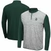 Colosseum Men's Heathered Gray/Green Colorado State Rams Prospect Quarter-Zip Jacket