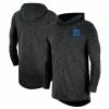 Nike Men's Black Duke Blue Devils Slub Performance Long Sleeve Hoodie T-Shirt