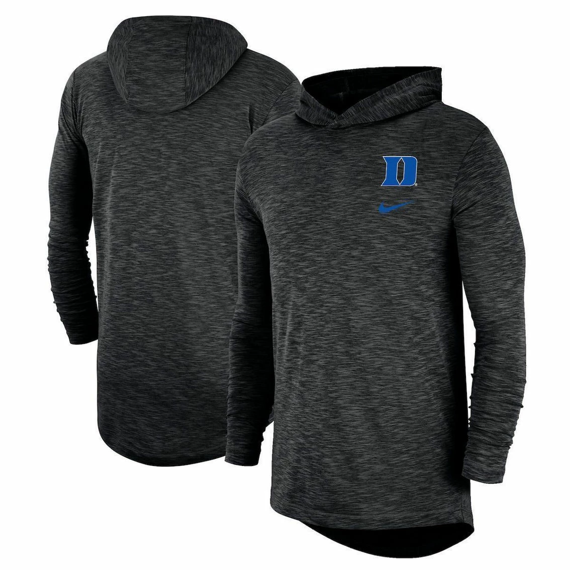 Nike Men's Black Duke Blue Devils Slub Performance Long Sleeve Hoodie T-Shirt 1 Nike Men's Black Duke Blue Devils Slub Performance Long Sleeve Hoodie T-Shirt