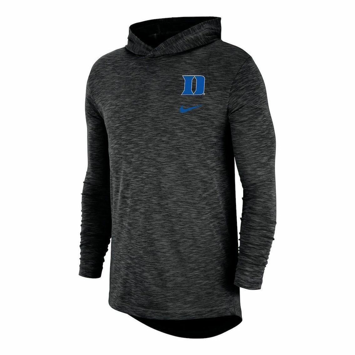 Nike Men's Black Duke Blue Devils Slub Performance Long Sleeve Hoodie T-Shirt 3 Nike Men's Black Duke Blue Devils Slub Performance Long Sleeve Hoodie T-Shirt - Image 3