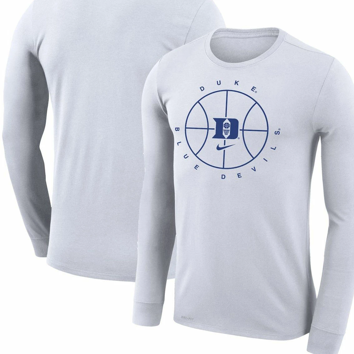 Men's Nike White Duke Blue Devils Basketball Icon Legend Performance Long Sleeve T-Shirt 1 Men's Nike White Duke Blue Devils Basketball Icon Legend Performance Long Sleeve T-Shirt