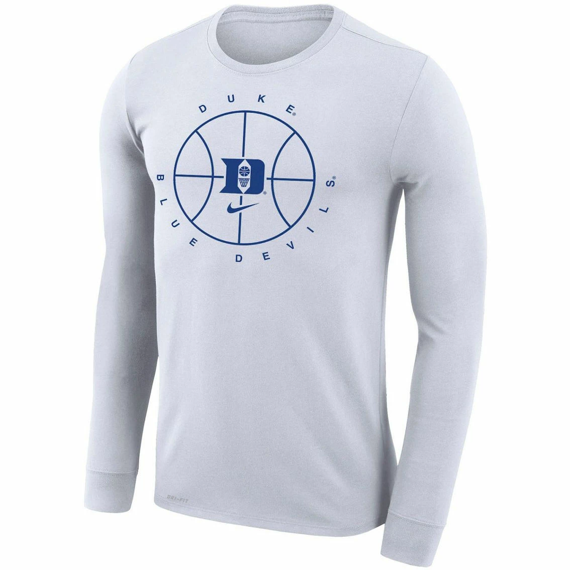 Men's Nike White Duke Blue Devils Basketball Icon Legend Performance Long Sleeve T-Shirt 3 Men's Nike White Duke Blue Devils Basketball Icon Legend Performance Long Sleeve T-Shirt - Image 3