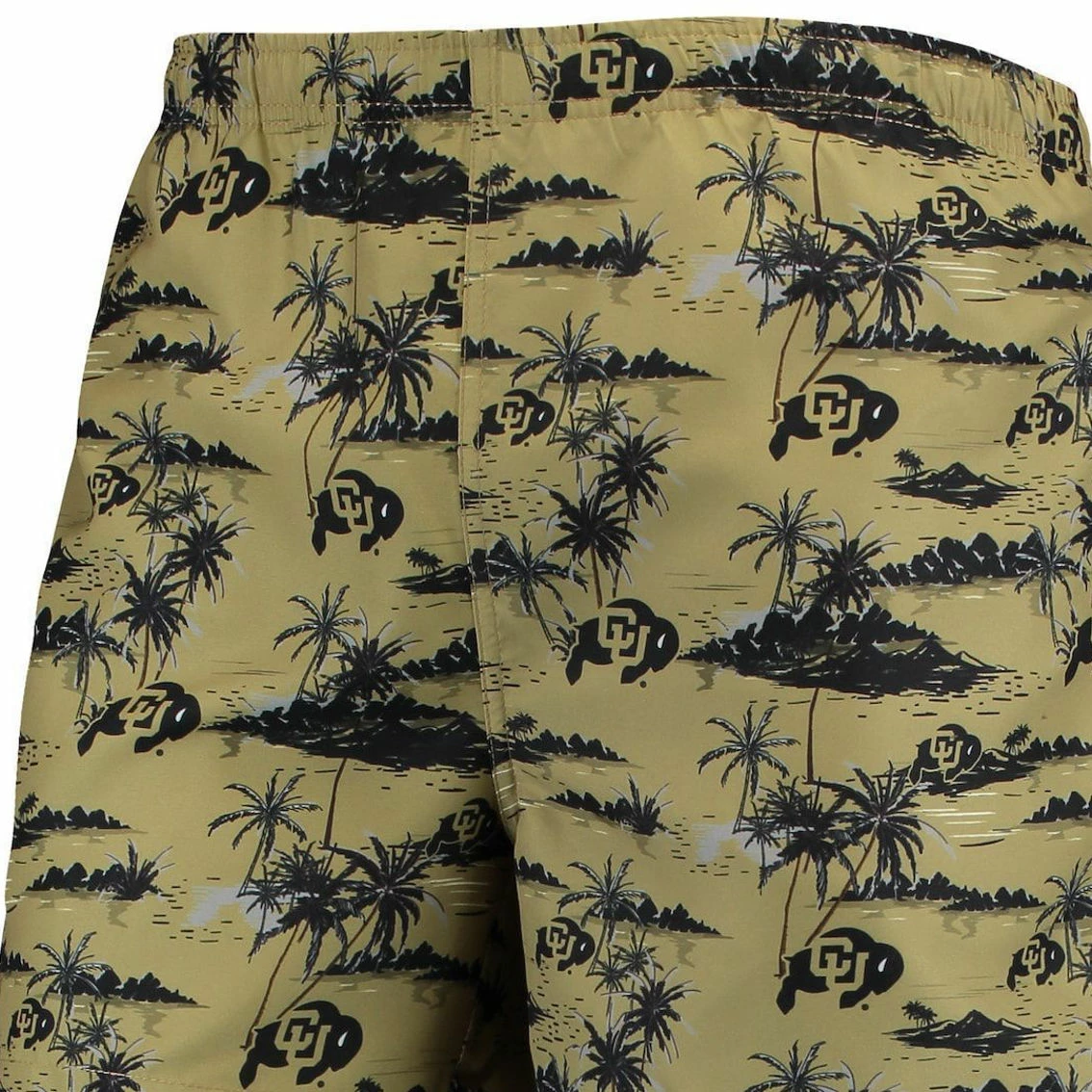 Men's FOCO Gold Colorado Buffaloes Island Palm Swim Trunks 3 Men's FOCO Gold Colorado Buffaloes Island Palm Swim Trunks - Image 3
