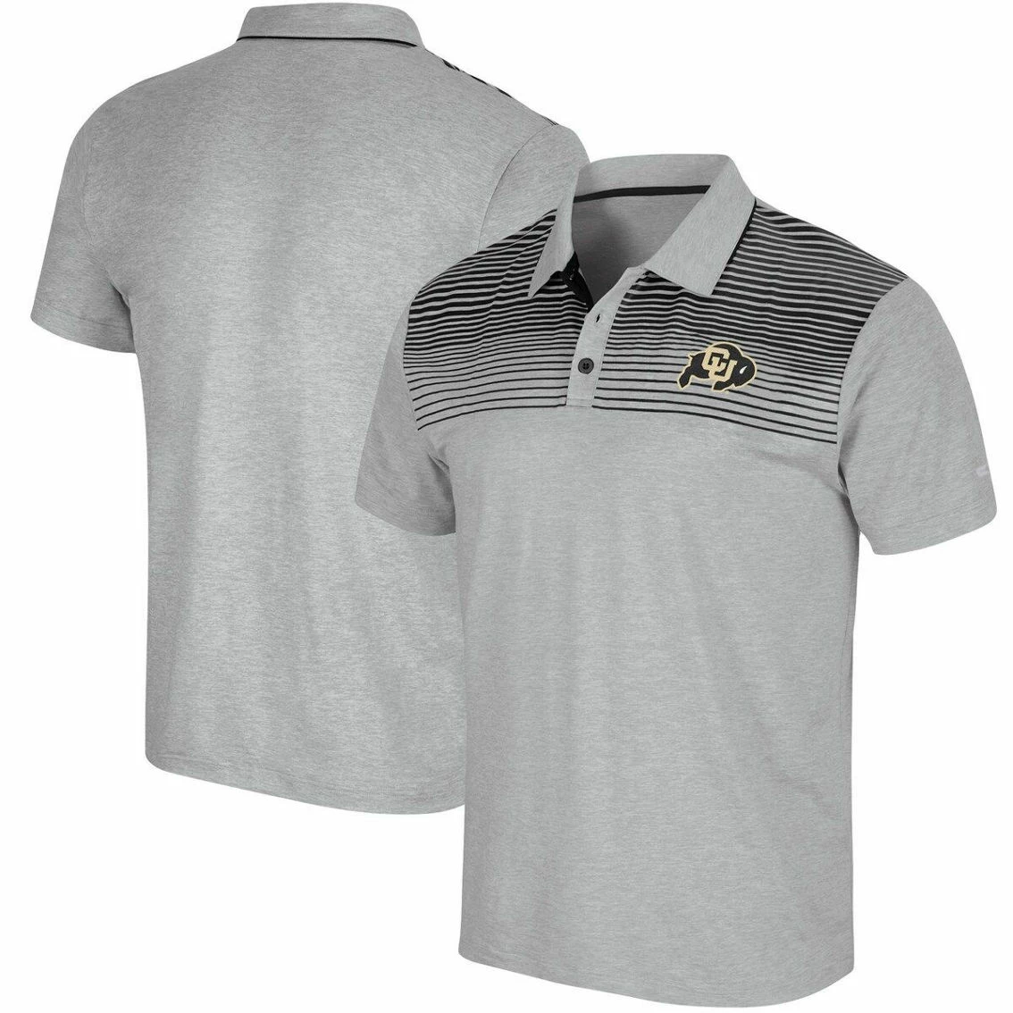 Colosseum Men's Gray Colorado Buffaloes Needles Polo 1 Colosseum Men's Gray Colorado Buffaloes Needles Polo