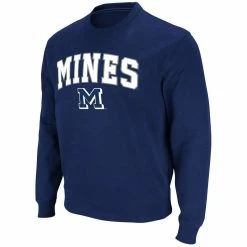 Men's Colosseum Navy Colorado School Of Mines Orediggers Arch Over Logo Pullover Sweatshirt -Pro Standard Shop DSCO1148315068 1320 ALT2