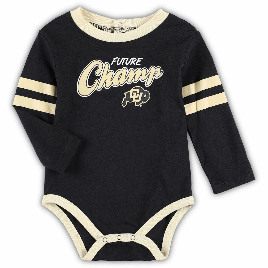 Outerstuff Infant Black/Gold Colorado Buffaloes Little Kicker Long Sleeve Bodysuit And Sweatpants Set 3 Outerstuff Infant Black/Gold Colorado Buffaloes Little Kicker Long Sleeve Bodysuit And Sweatpants Set - Image 3