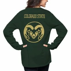 Pressbox Women's Green Colorado State Rams The Big Shirt Oversized Long Sleeve T-Shirt