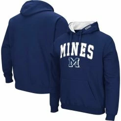Colosseum Men's Navy Colorado School Of Mines Orediggers Arch & Logo Pullover Hoodie
