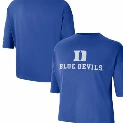 Nike Women's Royal Duke Blue Devils Crop Performance T-Shirt