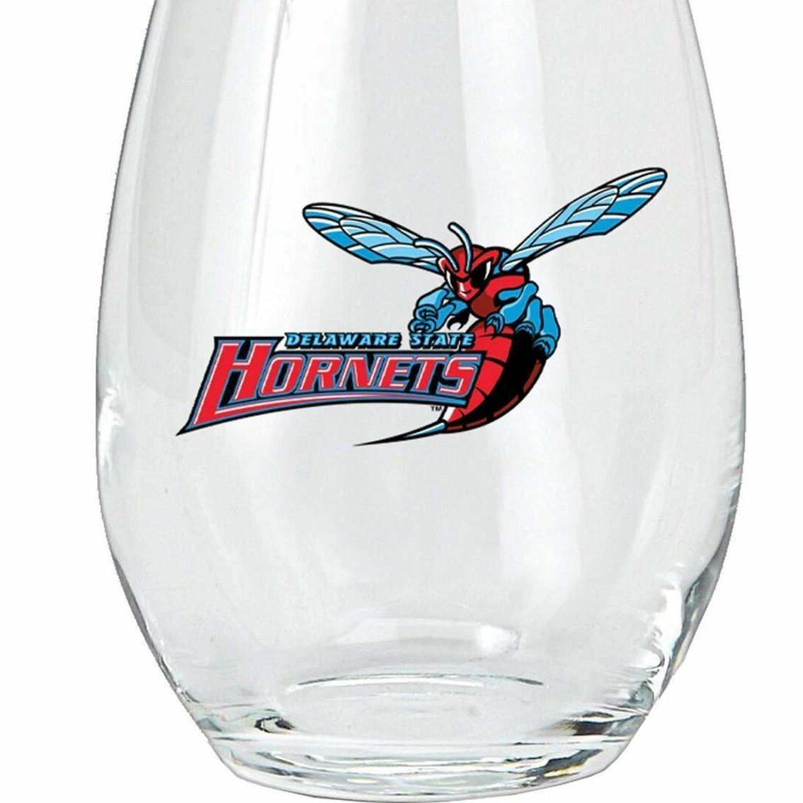 The Memory Company Delaware State Hornets 15oz. Stemless Glass Tumbler 2 The Memory Company Delaware State Hornets 15oz. Stemless Glass Tumbler - Image 2