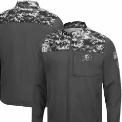 Colosseum Men's Charcoal Colorado Buffaloes OHT Military Appreciation Digi Camo Full-Zip Jacket