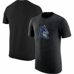 Nike Men's Heathered Black Duke Blue Devils Vintage Logo Tri-Blend T-Shirt