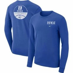 Nike Men's Royal Duke Blue Devils Basketball Court Two-Hit Long Sleeve T-Shirt