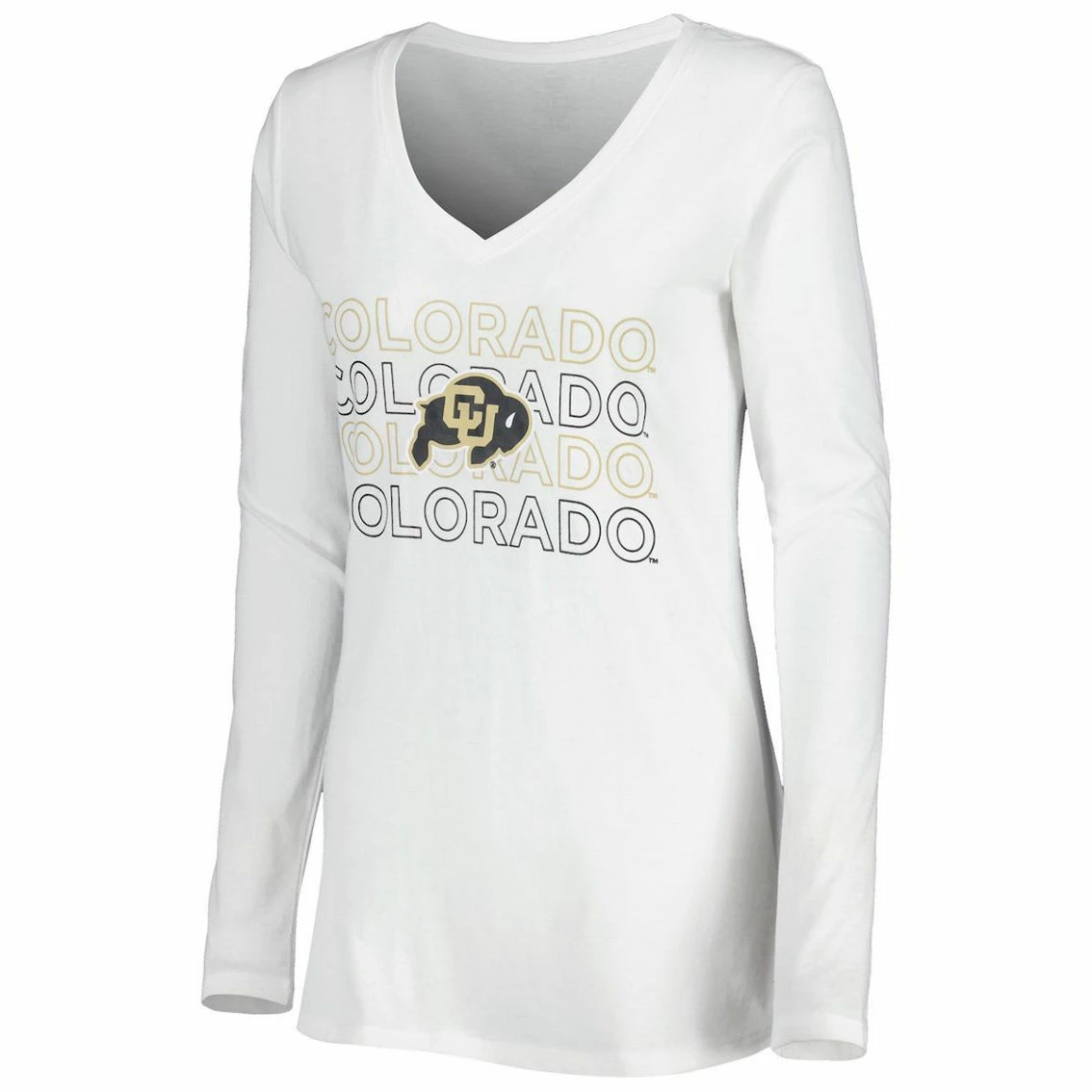 Concepts Sport Women's Black/White Colorado Buffaloes Breakthrough Allover Print Long Sleeve V-Neck T-Shirt And Pants Sleep Set 3 Concepts Sport Women's Black/White Colorado Buffaloes Breakthrough Allover Print Long Sleeve V-Neck T-Shirt And Pants Sleep Set - Image 3