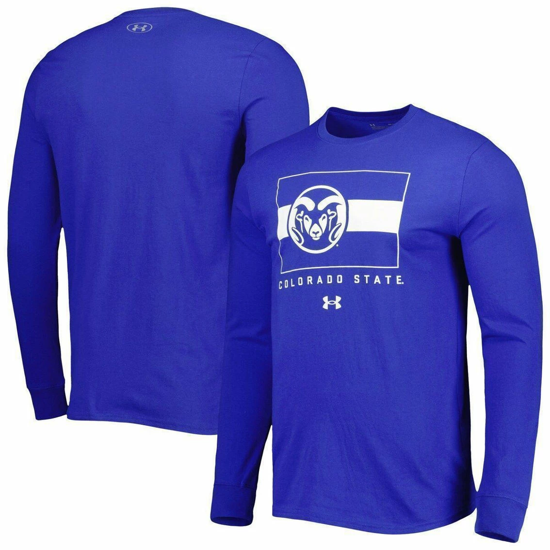 Under Armour Men's Royal Colorado State Rams Flag Sideline Performance Long Sleeve T-Shirt 2 Under Armour Men's Royal Colorado State Rams Flag Sideline Performance Long Sleeve T-Shirt - Image 2