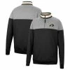 Men's Colosseum Heathered Gray/Black Colorado Buffaloes Be The Ball Quarter-Zip Top