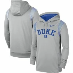 Men's Nike Gray Duke Blue Devils 2022 Game Day Sideline Performance Pullover Hoodie