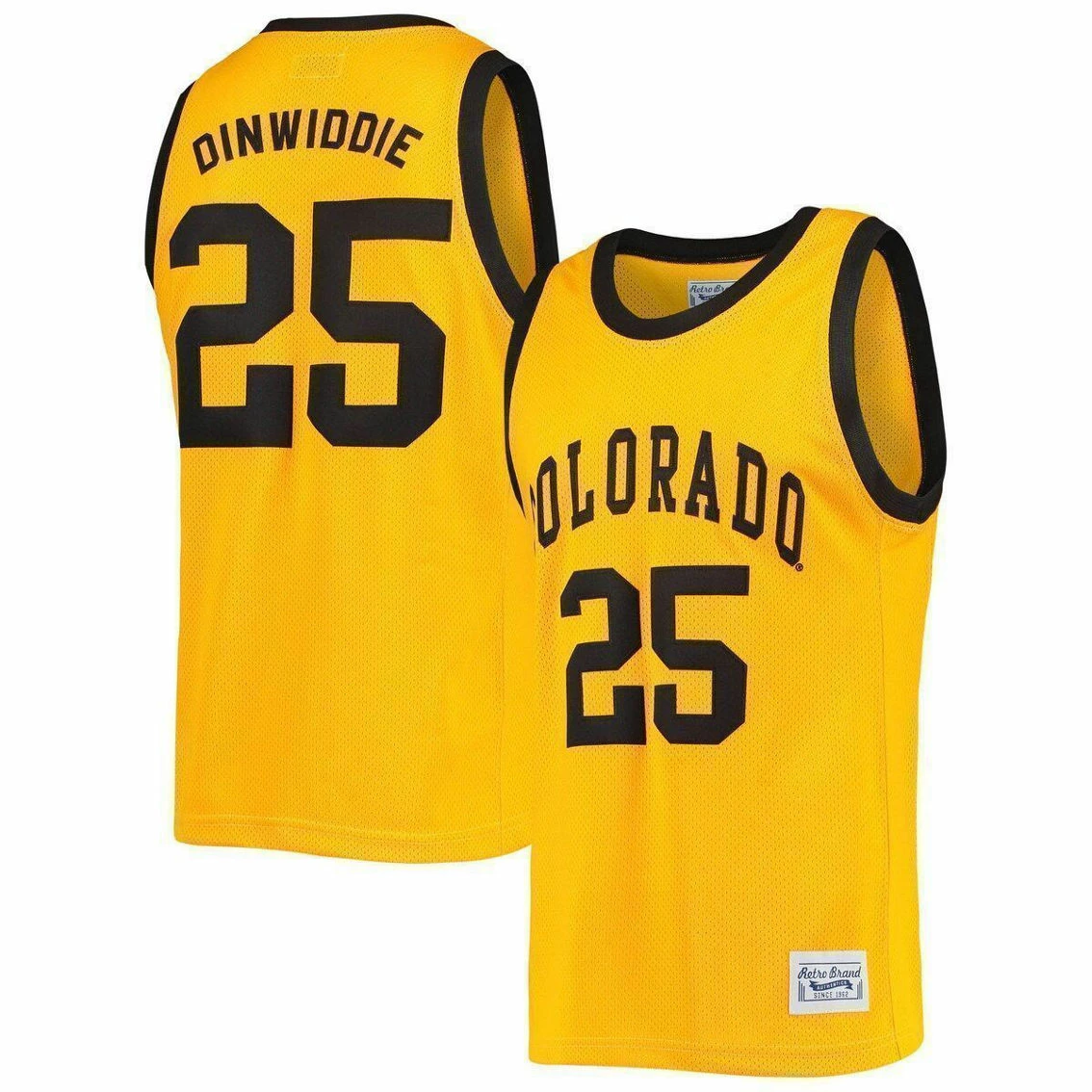 Original Retro Brand Men's Spencer Dinwiddie Gold Colorado Buffaloes Commemorative Classic Basketball Jersey 2 Original Retro Brand Men's Spencer Dinwiddie Gold Colorado Buffaloes Commemorative Classic Basketball Jersey - Image 2