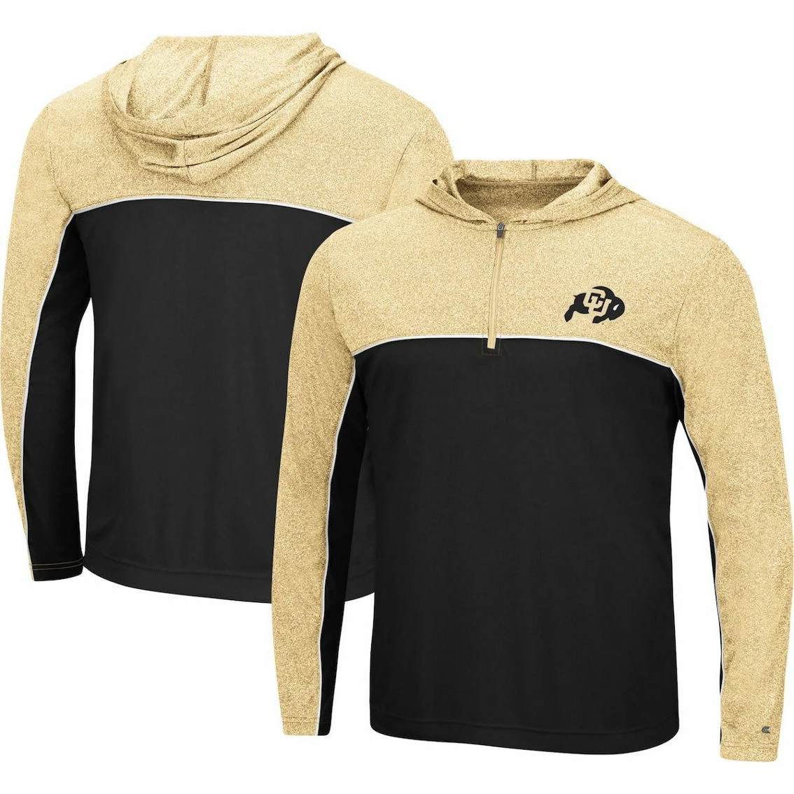 Men's Colosseum Black Colorado Buffaloes Flick Quarter-Zip Hoodie Windshirt 2 Men's Colosseum Black Colorado Buffaloes Flick Quarter-Zip Hoodie Windshirt - Image 2