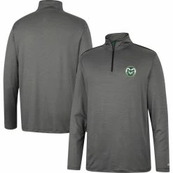 Colosseum Men's Charcoal Colorado State Rams Logo Quarter-Zip Windshirt