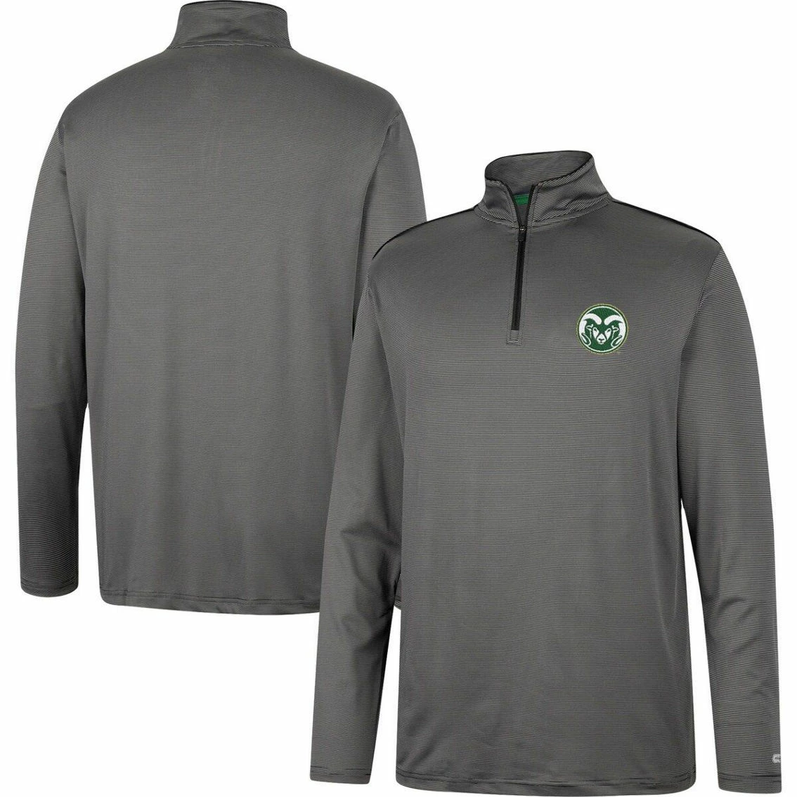 Colosseum Men's Charcoal Colorado State Rams Logo Quarter-Zip Windshirt 1 Colosseum Men's Charcoal Colorado State Rams Logo Quarter-Zip Windshirt