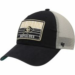'47 Men's Black/Natural Colorado Buffaloes Four Stroke Clean Up Trucker Snapback Hat