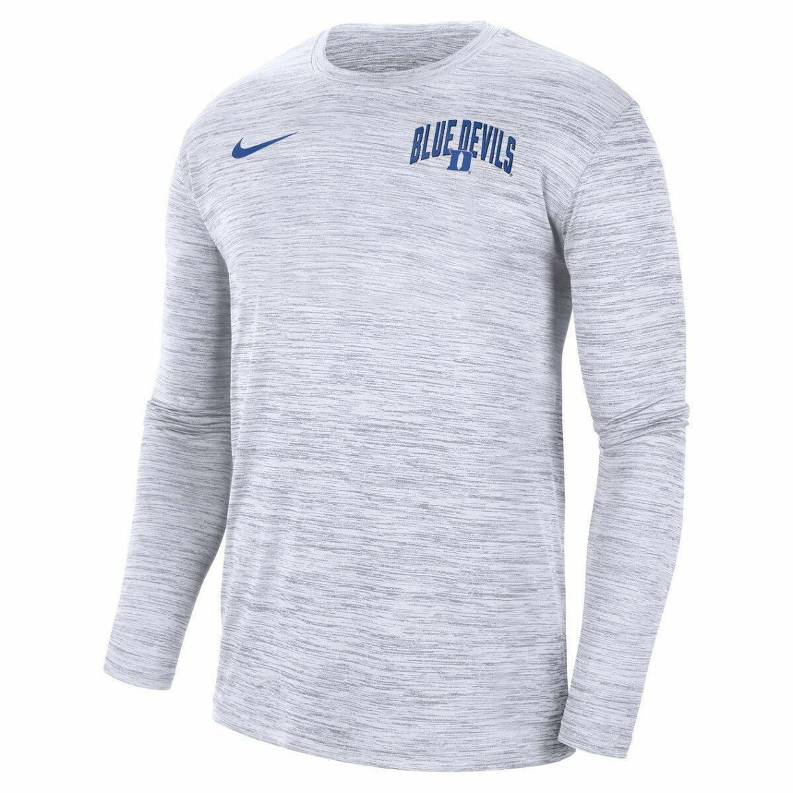 Nike Men's White Duke Blue Devils Sideline Game Day Velocity Performance Long Sleeve T-Shirt 3 Nike Men's White Duke Blue Devils Sideline Game Day Velocity Performance Long Sleeve T-Shirt - Image 3