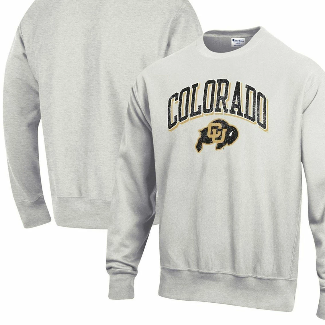 Champion Men's Gray Colorado Buffaloes Arch Over Logo Reverse Weave Pullover Sweatshirt 1 Champion Men's Gray Colorado Buffaloes Arch Over Logo Reverse Weave Pullover Sweatshirt