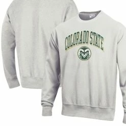 Men's Champion Gray Colorado State Rams Arch Over Logo Reverse Weave Pullover Sweatshirt