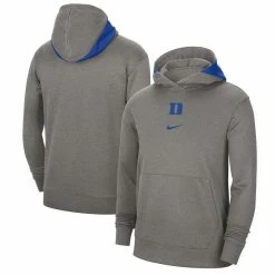 Nike Men's Heather Gray Duke Blue Devils Team Basketball Spotlight Performance Pullover Hoodie