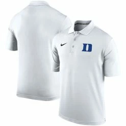 Nike Men's White Duke Blue Devils Primary Logo Varsity Performance Polo