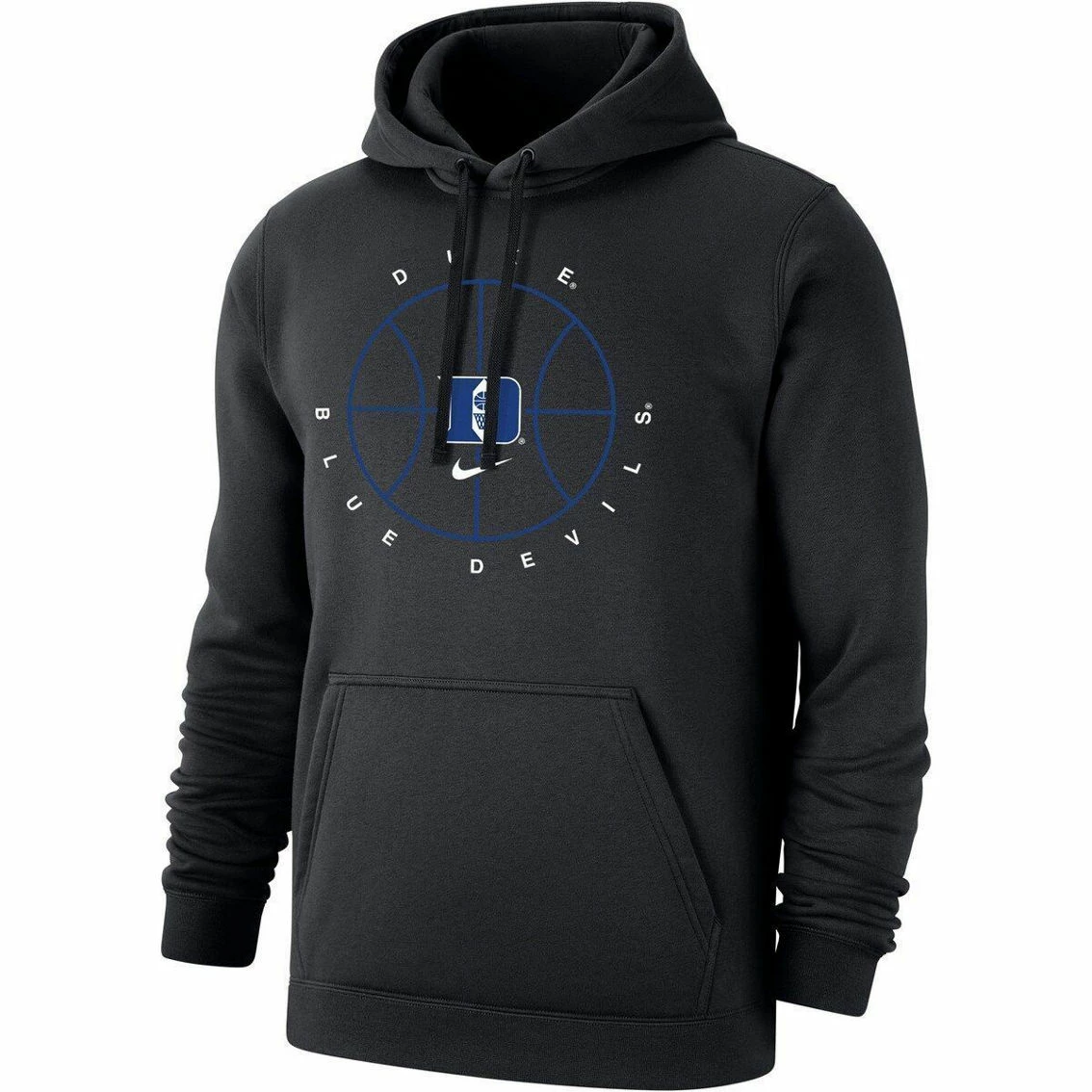 Nike Men's Black Duke Blue Devils Basketball Icon Club Fleece Pullover Hoodie 3 Nike Men's Black Duke Blue Devils Basketball Icon Club Fleece Pullover Hoodie - Image 3