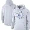 Nike Men's White Duke Blue Devils Basketball Icon Club Fleece Pullover Hoodie