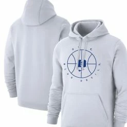 Nike Men's White Duke Blue Devils Basketball Icon Club Fleece Pullover Hoodie