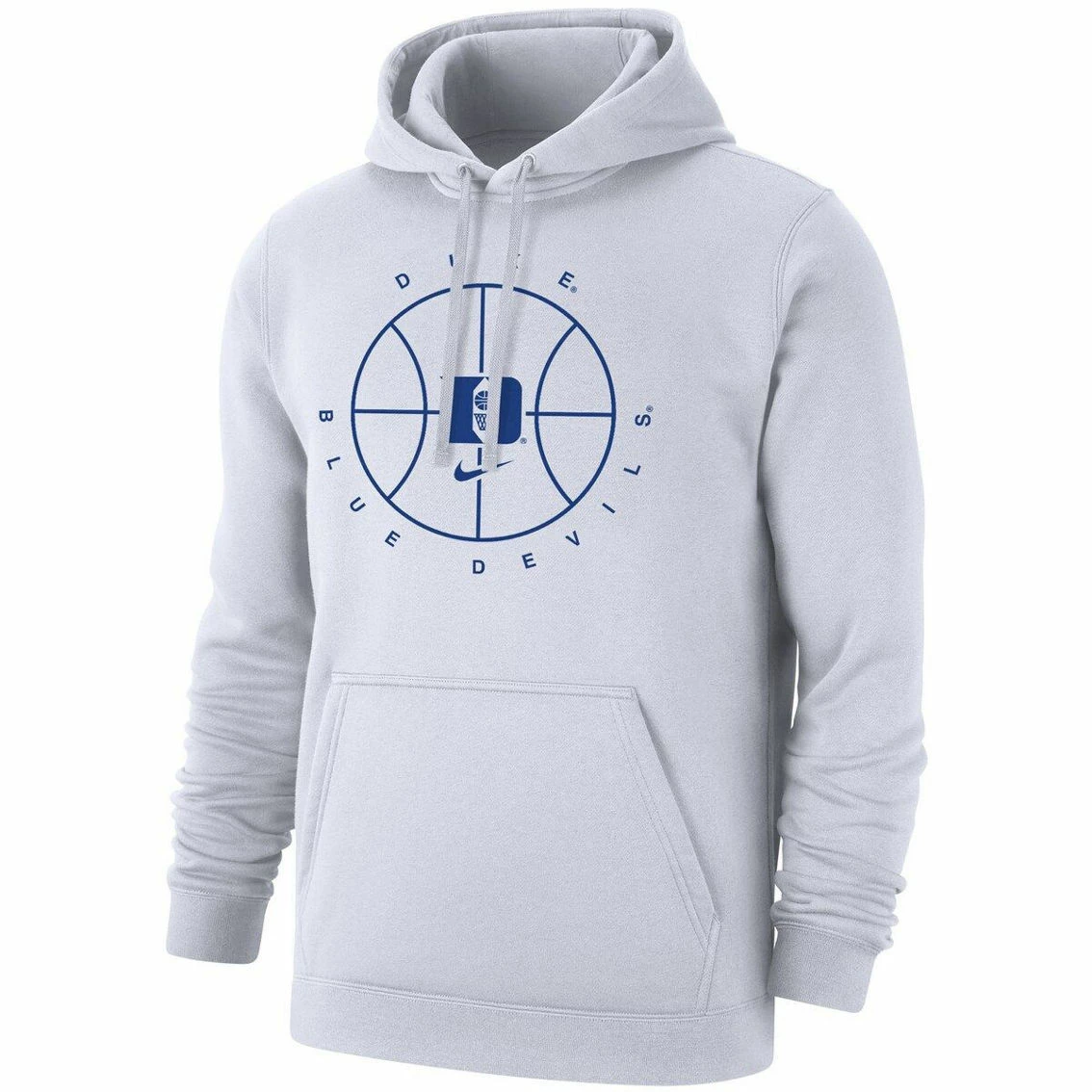 Nike Men's White Duke Blue Devils Basketball Icon Club Fleece Pullover Hoodie 3 Nike Men's White Duke Blue Devils Basketball Icon Club Fleece Pullover Hoodie - Image 3