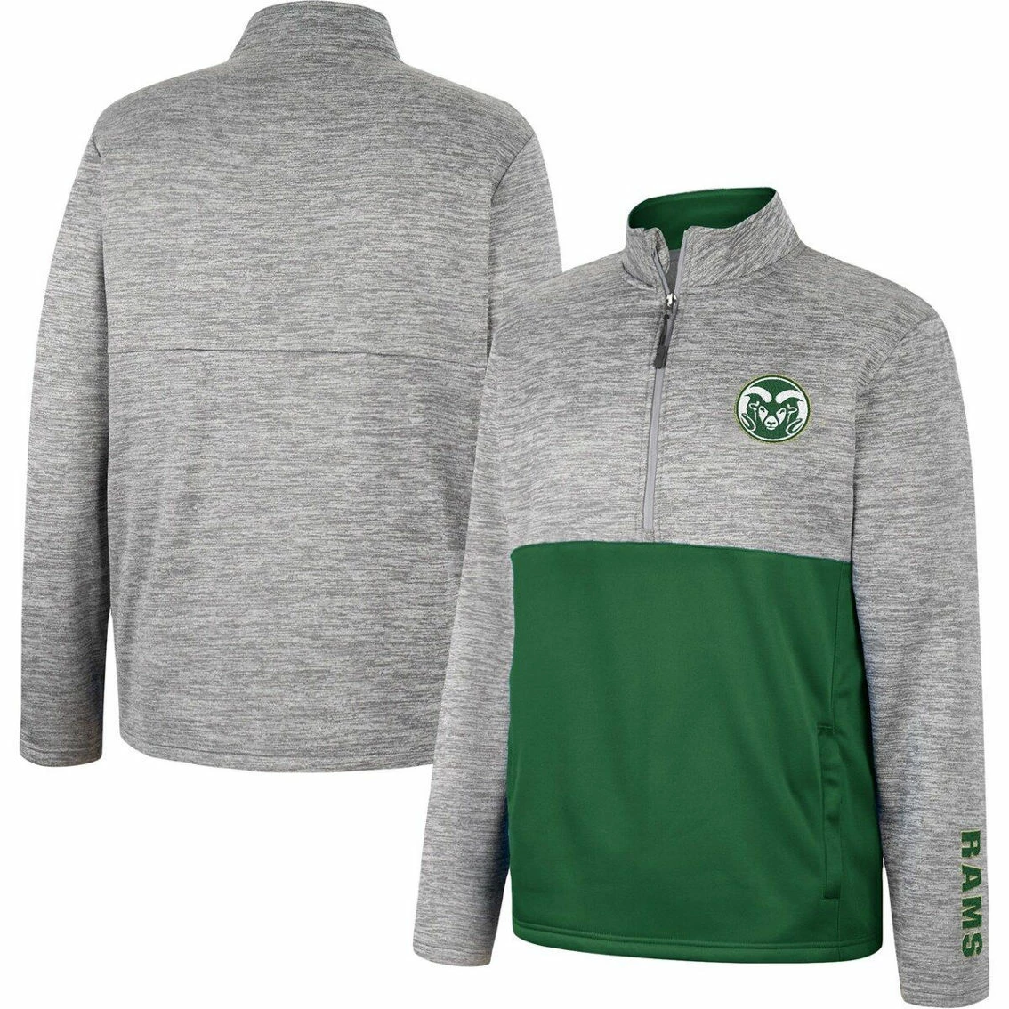 Colosseum Men's Gray Colorado State Rams John Half-Zip Jacket 2 Colosseum Men's Gray Colorado State Rams John Half-Zip Jacket - Image 2