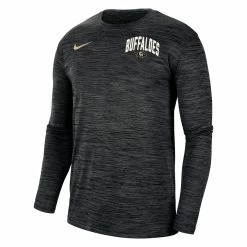 Nike Men's Black Colorado Buffaloes Velocity Sideline Performance Space-Dye Long Sleeve T-Shirt