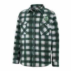 Colosseum Men's Green/White Colorado State Rams Ellis Plaid Full-Snap Shirt Jacket -Pro Standard Shop DSCO1156536790 2041 ALT2