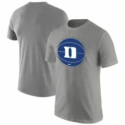 Nike Men's Heather Gray Duke Blue Devils Basketball Logo T-Shirt
