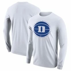 Nike Men's White Duke Blue Devils Basketball Long Sleeve T-Shirt
