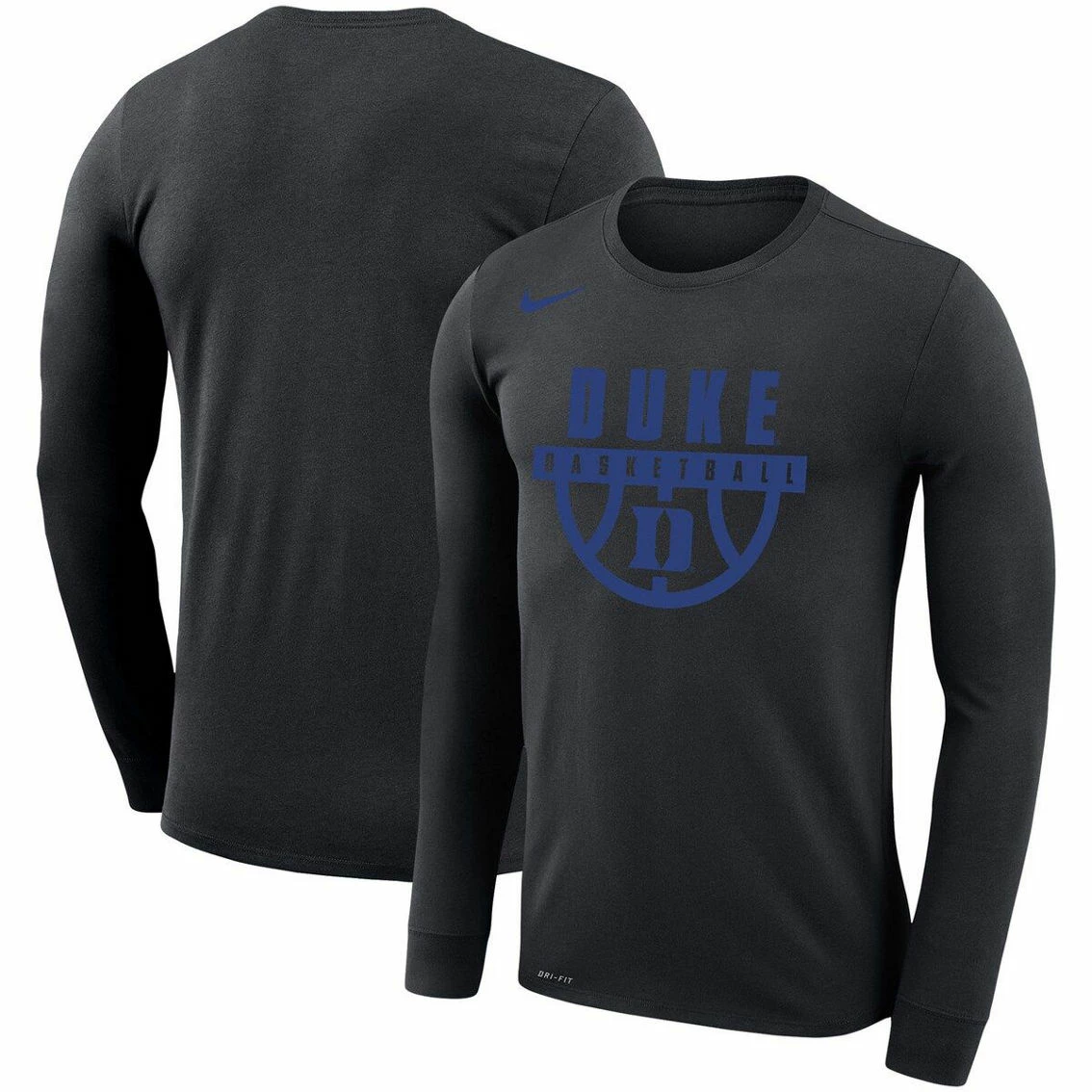 Nike Men's Black Duke Blue Devils Basketball Drop Legend Long Sleeve Performance T-Shirt 2 Nike Men's Black Duke Blue Devils Basketball Drop Legend Long Sleeve Performance T-Shirt - Image 2