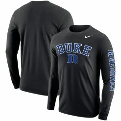 Nike Men's Black Duke Blue Devils Arch & Logo Two-Hit Long Sleeve T-Shirt